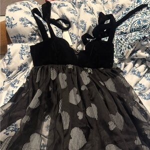 For love and lemons black and white Alexandra heart dress